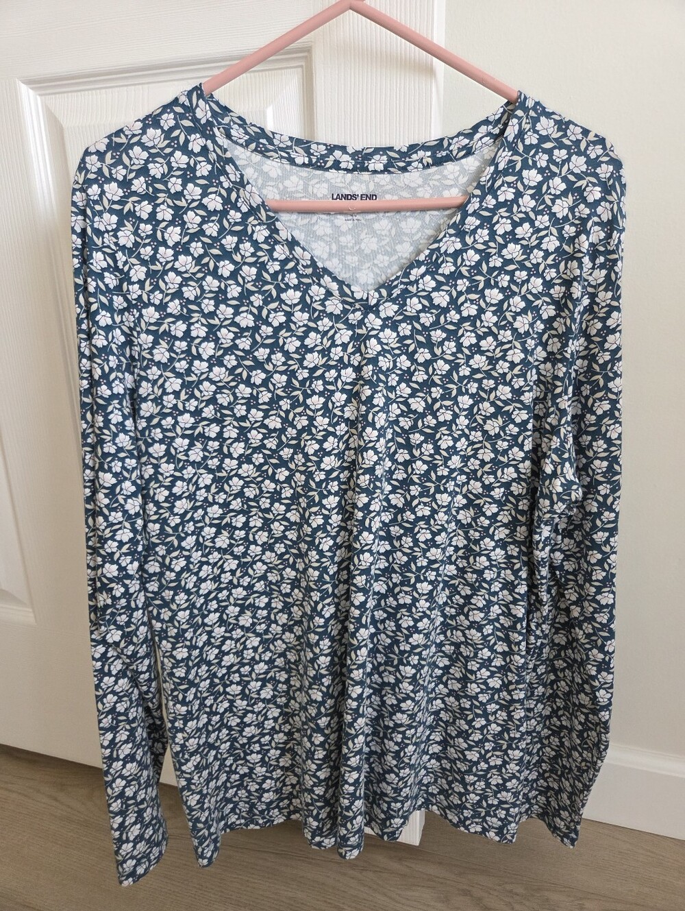 Lands' End Women's Long Sleeve Cotton Supima Tunic T-shirt Size Large 14-16